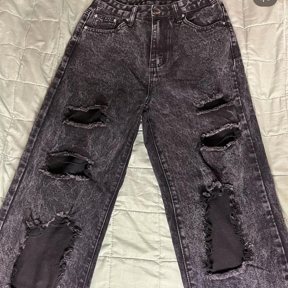 black denim pants
